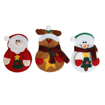 

3pcs Christmas Santa Claus Knife Fork Bag Tableware Cutlery Holder