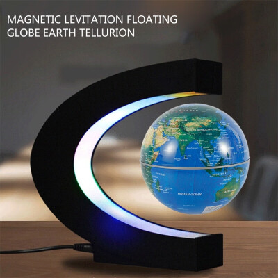 

Shape C Magnetic Levitation Geography Globe Floating World Map Tellurion LED Light