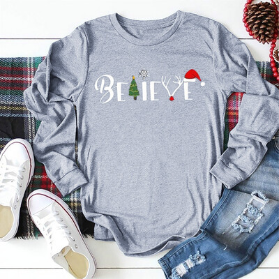 

Tailored Christmas Women Color Patchwork Print Tops Pullover Blouse T-Shirts