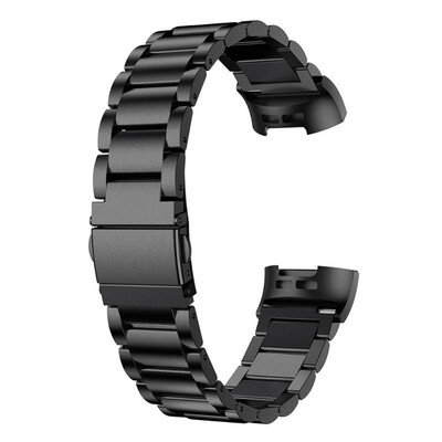 

3 Bead Stainless Steel Watch Band Wrist StrapConnector for Fitbit Charge 3