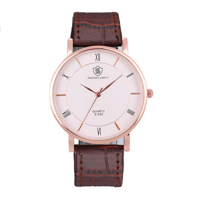 

Mens fashion business Roman scale belt watch stone