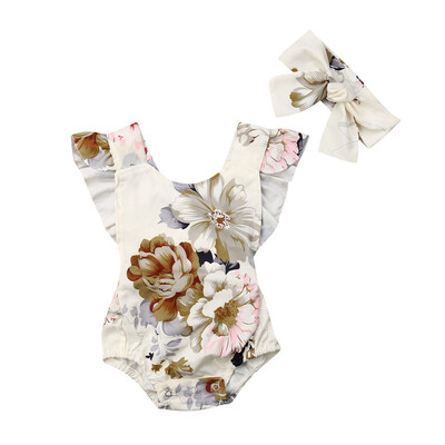 

Newborn Baby Girl Floral Romper Jumpsuit Bodysuit Outfits Sunsuit Clothes Summer