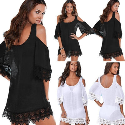 

Sexy Women Bathing Suit Lace Crochet Bikini Cover Up Swimwear Summer Beach Dress