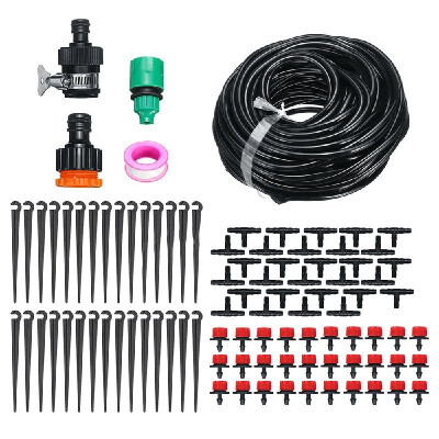 

Garden Patio Water Mister Air Misting Cooling Micro Irrigation System Sprinkler 25M&30 dripper-heads&Timer