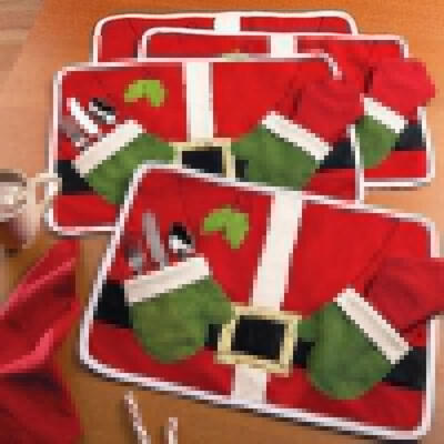 

Table Dish Bowl Food Placemat Decoration Christmas Home Party Santa Claus Mats