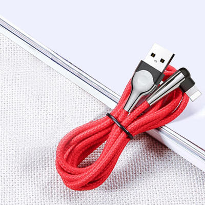 

BASEUS USB Lightning 90 Degrees Right Angle 15A 24A Fast Charge USB Data Charging Cable W Indicator Light For IPHONE-1m