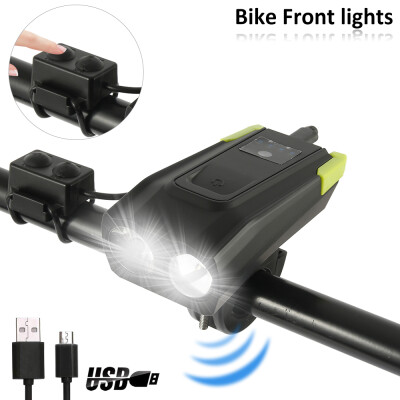 

4000mAh Bike Front Lights Set Waterproof 800 Lumen USB Rechargeable LED Bike Lamp with Horn Bicycle Accessories Bike Bell