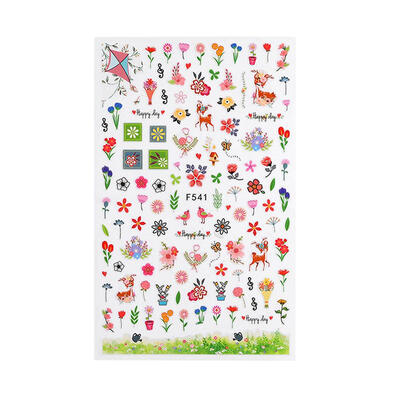 

1 Sheet Nail Art Stickers 3D Flower Decals Slider Wraps Kids Manicure Decor