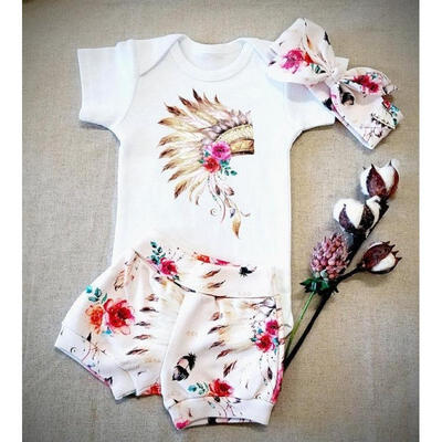 

Newborn Baby Boy Girl Outfit Clothes Gypsy Tops RomperPants Shorts Set 0-24M
