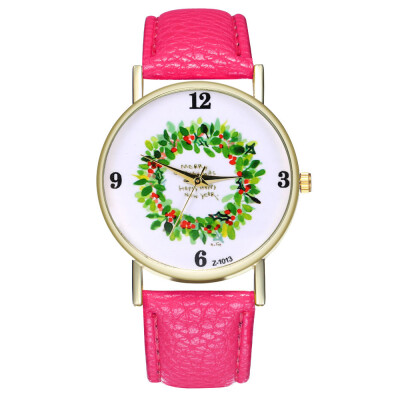 

Fashion Christmas Gift Men And Women Students Watch Christmas Tree Snoman Deer Santa Claus Quartz Watch &Ff