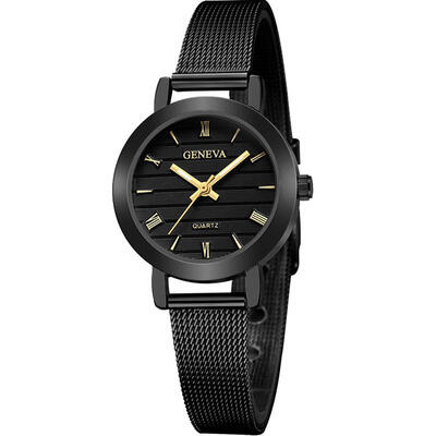 

GENEVA Small Dial Watch Fashion Female Clocks Women Luxury Stainless Steel Dress Quartz Wristwatch Elegant Lady Silver Watches