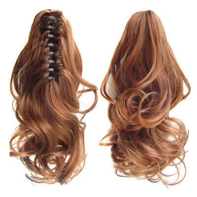 

Gobestart Long Hair Bun Wig PonyTail Matte High Temperature Silk Fiber Claw Clip 17 Inch