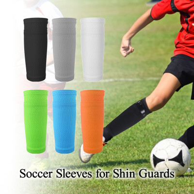 

2 PCS Soccer Shin Sleeves Football Calf Socks Breathable Football Protective Sleeves with Pocket for Shin Guards