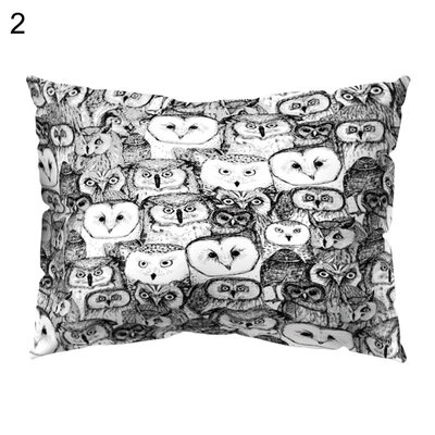 

Cat Dot Leaf Owl Pillow Case Cushion Cover Sofa Bed Car Cafe Office Decoration