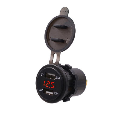 

Dual USB Car Recharger Cigarette Lighter Socket for Motorcycle Auto Truck Boat 12-24V LED USB Recharger Power Adapter