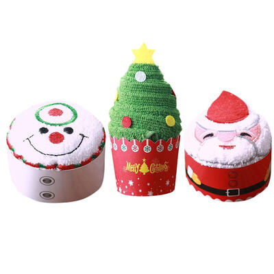 

Cotton Towel Christmas Tree Santa Claus Xmas Gift Set 30x30cm with Bags