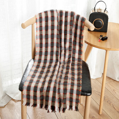 

Trendy stream Korean retro literary plaid imitation cashmere scarf female student winter Korean fashion wild scarf