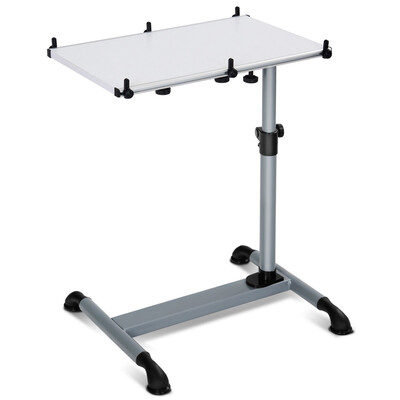 

Height Adjustable Mobile Laptop Stand Side Desk with Casters-White