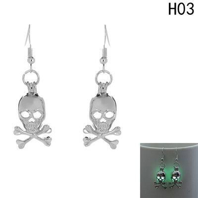 

Luminous Glow In the Dark Skull Dangle Hook Earring Fashion Jewelry