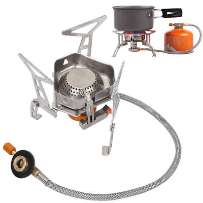 

Greensen Outdoor Stainless Steel Camping Portable Mini Picnic Barbecue Gas Burner Split Stove