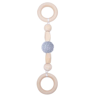 

Baby Care Montessori Toys Baby Teether Wood Ring Chain Teething Training