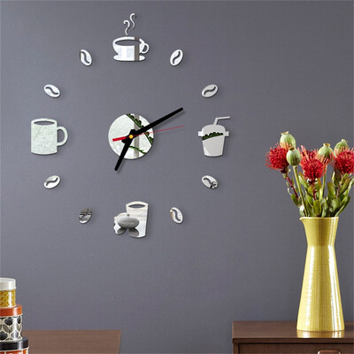 

Gobestart 3D DIY Roman Numbers Acrylic Mirror Wall Sticker Clock Home Decor Mural Decals