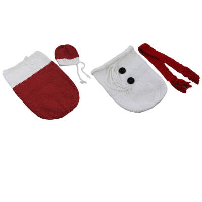 

Newborn Baby Stretch Snowman Wrap Photo Props Infant Photography Props Knitting Sleeping Bag