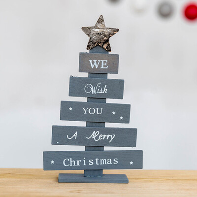 

〖Follure〗Wooden Mini Christmas Tree Desktop Ornaments Merry Christmas Party Decor