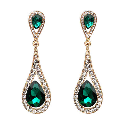 

AOTEMAN 2019 New Vintage Statement Drop Dangle Earrings Crystal Gem Big Earrings Bohemian Long Earrings Oorbellen
