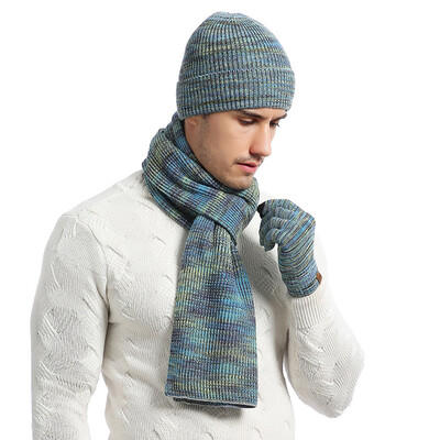 

Tailored Unisex Knitted Scarf Beanie Hat&Gloves Set Stretch Hat Scarf&Mitten Set