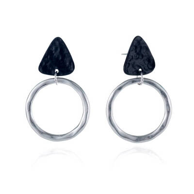 

1 Pair Circle Stud Earrings Round Shape Pendant Earrings Women Girls Lady Push-back Gift Jewelry
