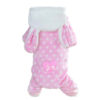 

Cute Pet Dog Four-Legs Pajamas Puppy Soft Hooded Jumpsuit Fleece Sleepwear