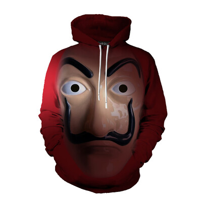 

Herqw61 Unisex 3D La Casa De Papel Money Heist Bella Ciao Hoodie Mens Streetwear Pullover Sweatshirt
