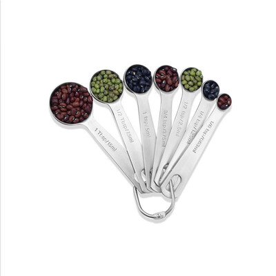 

Seven-piece 304 stainless steel measuring cup seven-piece 304 stainless steel round measuring spoon scale plate combination