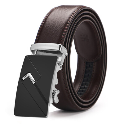 

Hot selling Men belt fashion pu Alloy Automatic buckle belt business affairs casual decoration belt mens belts 35cm