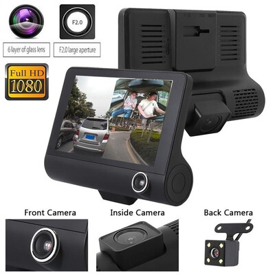 

1080P 4" Dual Lens Hd Car Dvr Rearview Video Dash Cam Recorder Camera G-Sensor