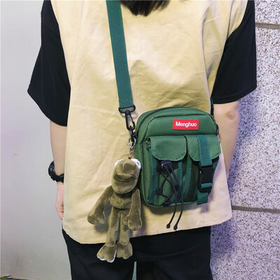 

Small bag canvas bag womens shoulder Messenger bag sports mens tide brand students ins Korean version of ancient feeling girl