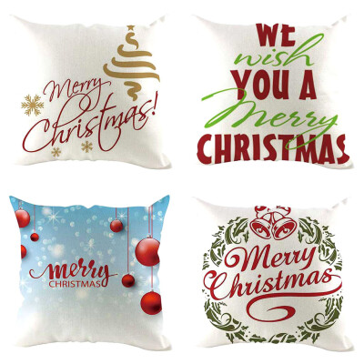 

Siaonvr 4Pcs Christmas Pillow Cover Pillowcases Decorative Sofa Cushion Cover Decoration