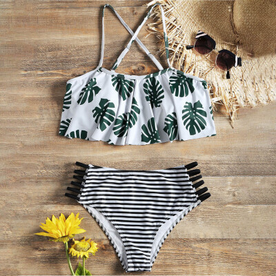 

Saidsome Women Print Push-Up Padded Bra Beach Bikini Set Swimsuit Beachwear Swimwear