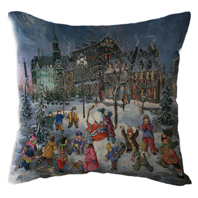 

〖Follure〗Christmas Santa Claus Pillow Case Linen Sofa Throw Cushion Cover Home Decor