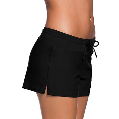 

Womens Swimming Trunks Plus Size Lace Up Bottoms Surfing Fitness Shorts Solid
