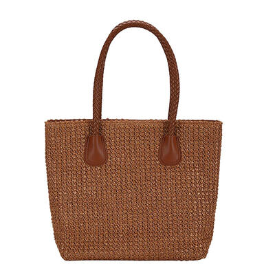 

Straw Woven Shoulder Handbags Women Knitting Top-handle Bags Shopping Totes