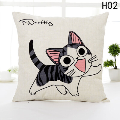 

Chis Sweet Home Cat Cotton Pillow Case Sofa Waist Throw Cushion Cover Home Car Decor