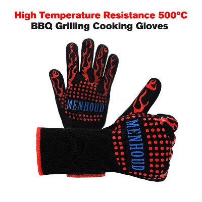 

1 Pair of BBQ Hot Oven Mitts Gloves Extreme Heat Resistant Gloves Thick Silicone Salient Point Antislip Cooking Baking Barbecue Ov