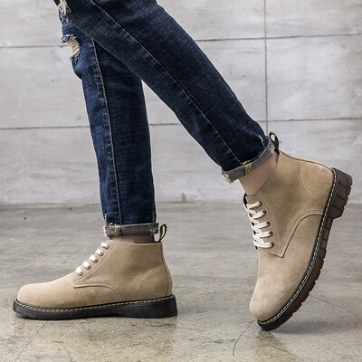 

Autumn&winter new mens shoes Martin boots high help outdoor tooling shoes Korean version
