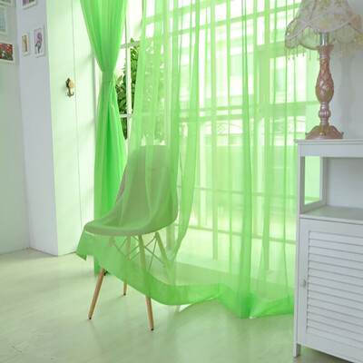 

Toponeto 1 PCS Pure Color Tulle Door Window Curtain Drape Panel Sheer Scarf Valances