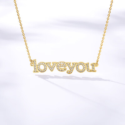 

Fashion 2019 Lettering I LOVE YOU Couple Pendant Necklaces For Women Men Lovers Charm Jewelry Sweet Best Friends Accessories