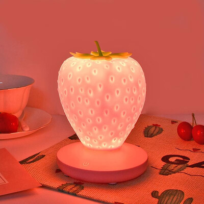

Creative strawberry shape night light new USB charging dimming bedroom bedside lamp new strange led decorative table lamp