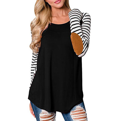 

Nomeni Womens Casual O Neck Stripe Tee Shirts Tops Tunic Long Sleeve Blouse BKL