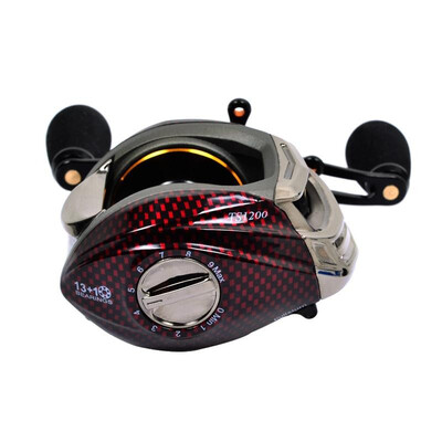 

Trulinoya TS1200 14BB 631 Left Hand Bait Casting Fishing Reel 13Ball BearingsOne-way Clutch Red